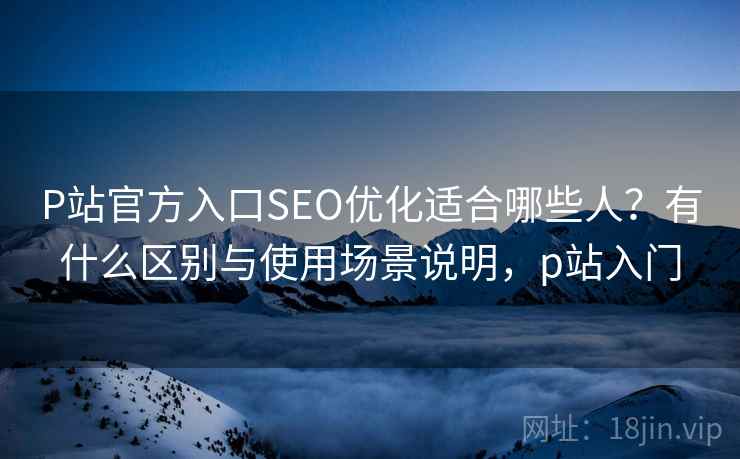 P站官方入口SEO优化适合哪些人？有什么区别与使用场景说明，p站入门