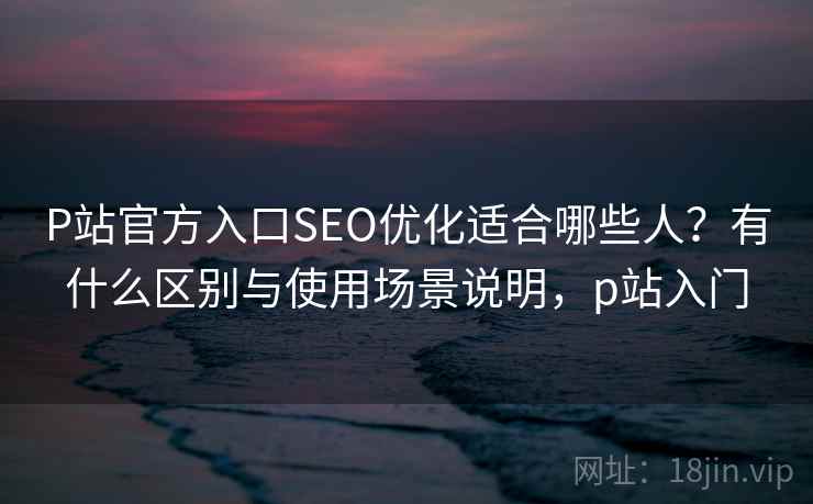 P站官方入口SEO优化适合哪些人？有什么区别与使用场景说明，p站入门