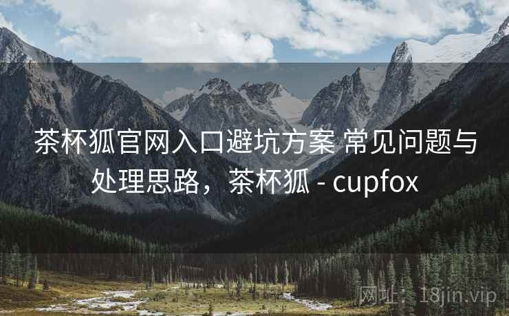 茶杯狐官网入口避坑方案 常见问题与处理思路，茶杯狐 - cupfox