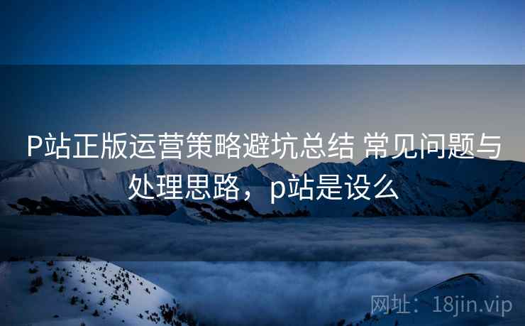 P站正版运营策略避坑总结 常见问题与处理思路，p站是设么