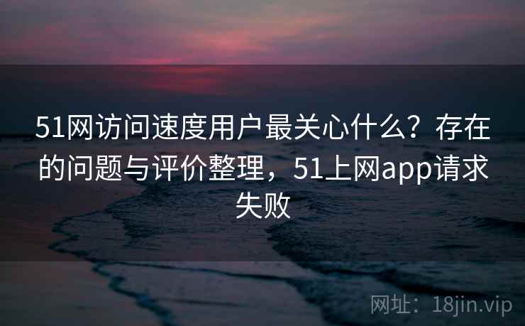 51网访问速度用户最关心什么？存在的问题与评价整理，51上网app请求失败