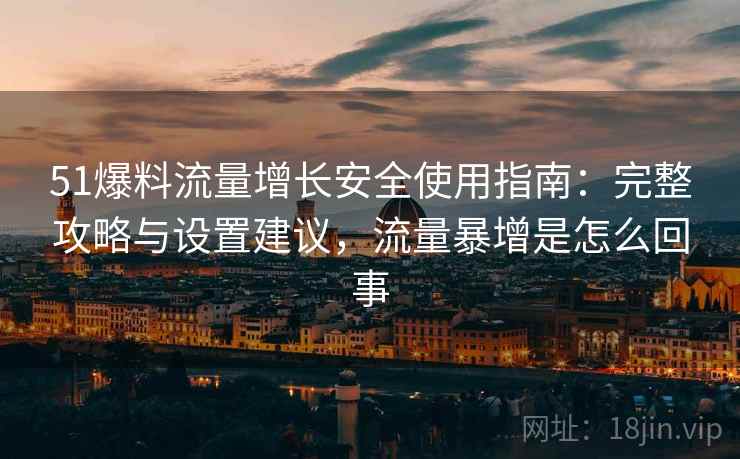51爆料流量增长安全使用指南：完整攻略与设置建议，流量暴增是怎么回事