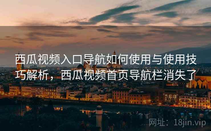 西瓜视频入口导航如何使用与使用技巧解析，西瓜视频首页导航栏消失了