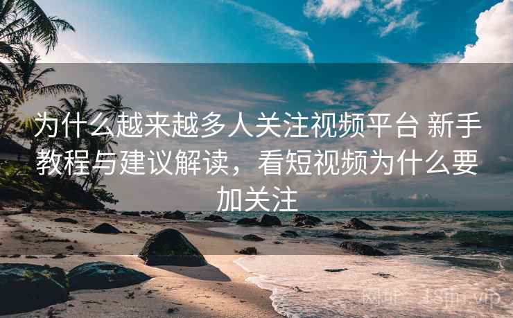 为什么越来越多人关注视频平台 新手教程与建议解读，看短视频为什么要加关注